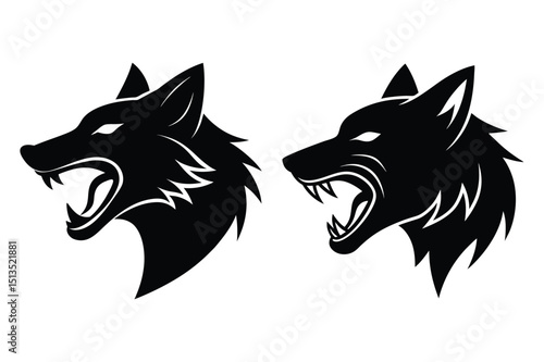 Wild wolf head silhouette vector for outdoor and adventure themes