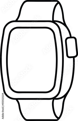smartwatch line art vector on white background
