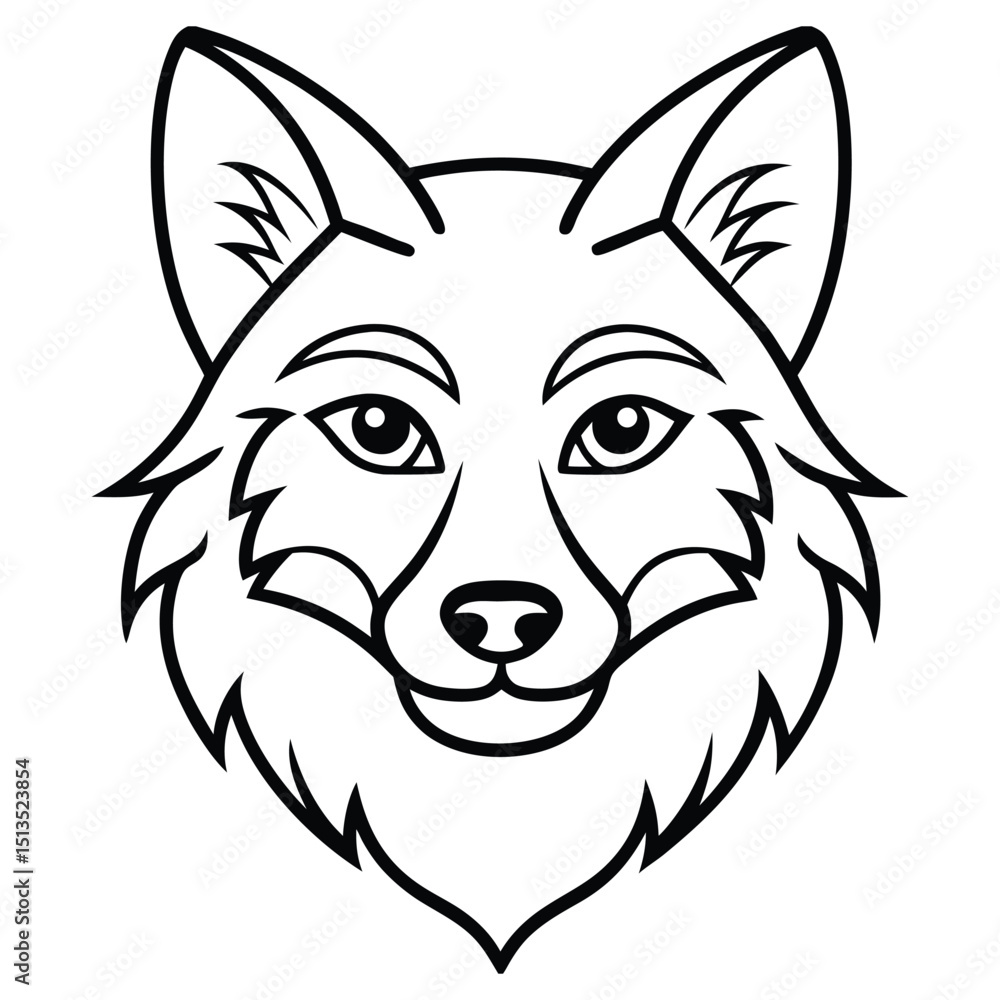 Obraz premium Simple line art of Italian wolf head graphic isolated on white background