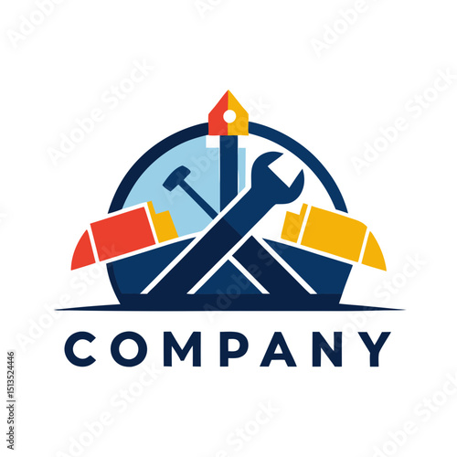 Modern company logo for home improvement and construction projects
