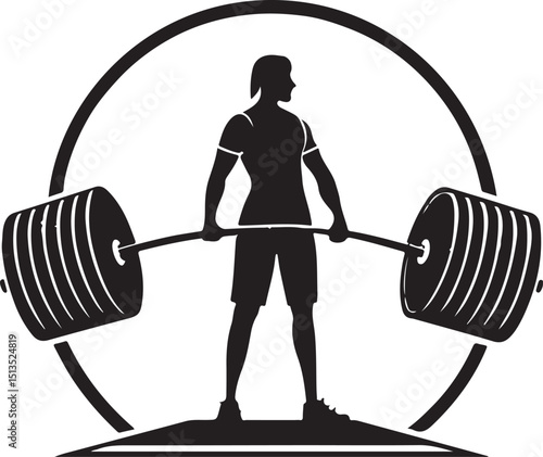 Heavy Dead lift Silhouette Art Strength Training Gym Poster Design
