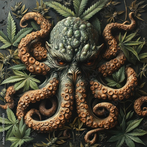 Wallpaper Mural Kraken in a cannabis garden Torontodigital.ca