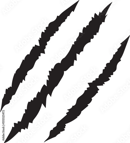 Dinosaur Claw Mark Vector Realistic Prehistoric Scratch Design for Stickers, T-Shirts, and Prints