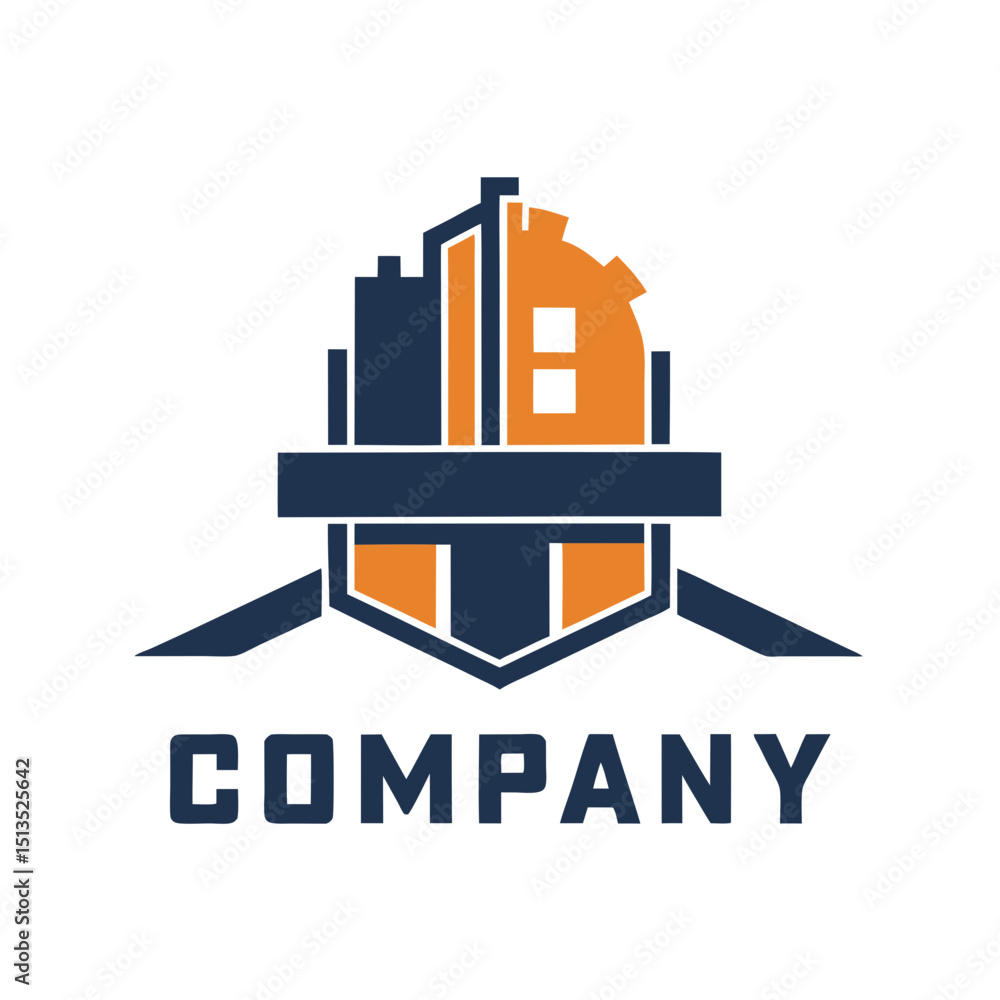 Fototapeta premium Abstract city building and construction logo design for business
