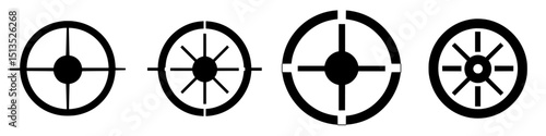 Target icons representing various styles commonly used in design and multimedia applications for different purposes