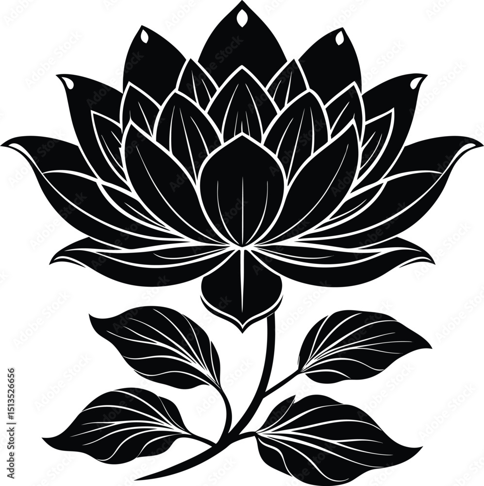 Obraz premium black and white lotus flower