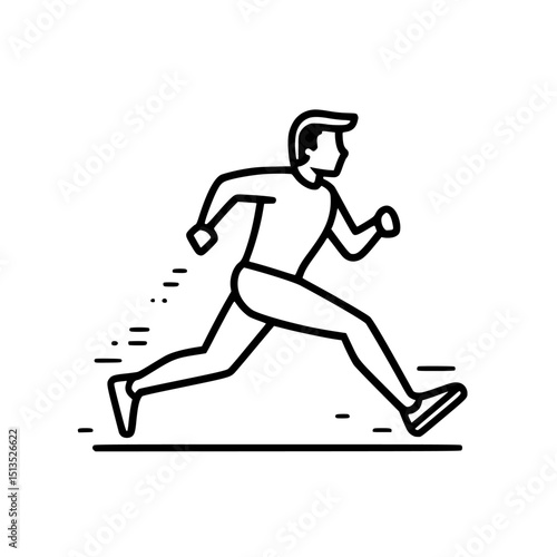 Vector icon depicting a person running in a dynamic and energetic expression showcasing athletic movement