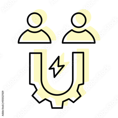Customer Acquisition color shadow thinline icon, vector, pixel perfect, illustrator file 
