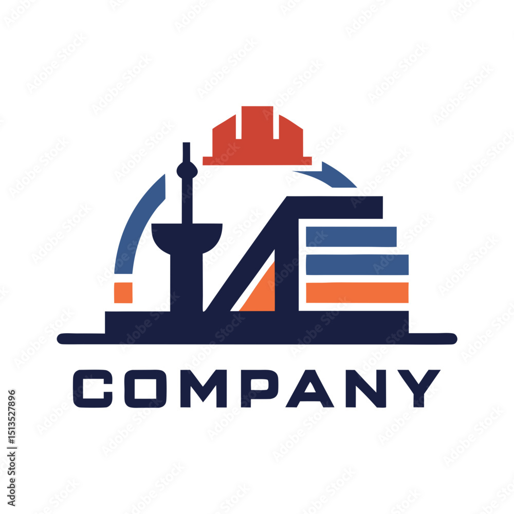 Obraz premium Engineering and Construction Company Logo Design Visual