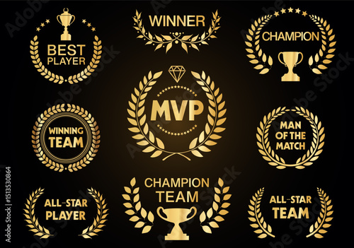 Sport Awards and best nominee award golden laurel wreaths