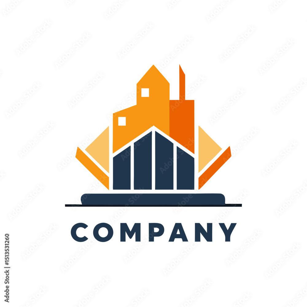 Obraz premium Abstract Building Logo Depicting Architectural Excellence and Corporate Identity