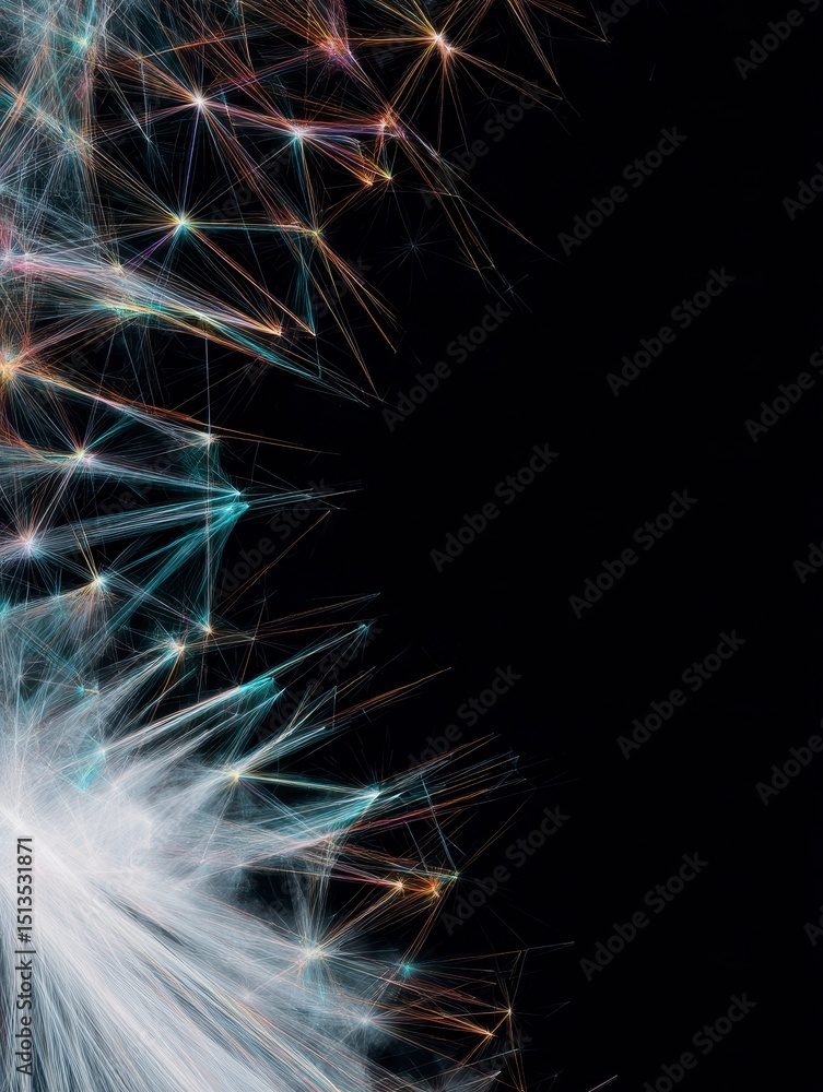 Obraz premium Colorful Abstract Light Patterns on Black