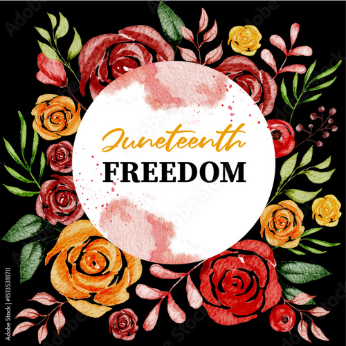 Juneteenth template design, Juneteenth freedom template design, Vector illustration of Happy Juneteenth 19 June 