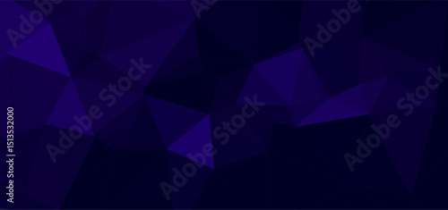Deep blue abstract polygon background, geometric facets create texture