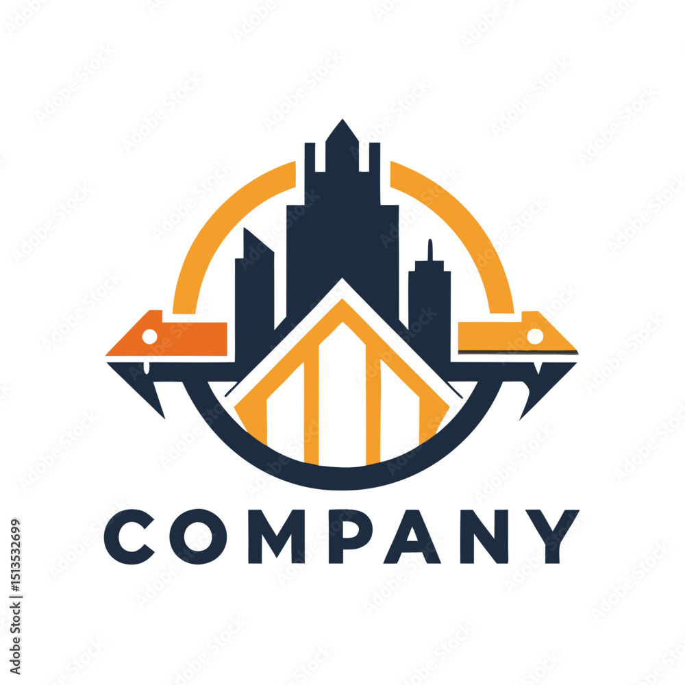 Obraz premium Abstract company logo with urban and reptilian visual elements