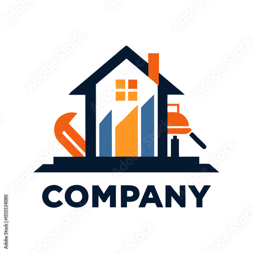 Modern Construction and Real Estate Company Vector Logo Design