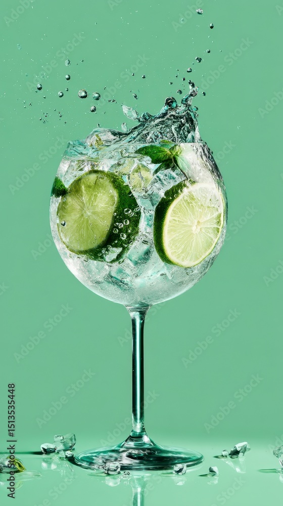 Refreshing Citrus Drink with Splash Effect Refreshing Citrus Drink with Splash Effect