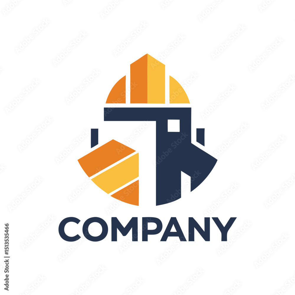 Obraz premium Abstract home building logo with creative construction elements
