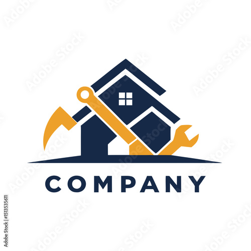 Home repair service vector logo concept with tools