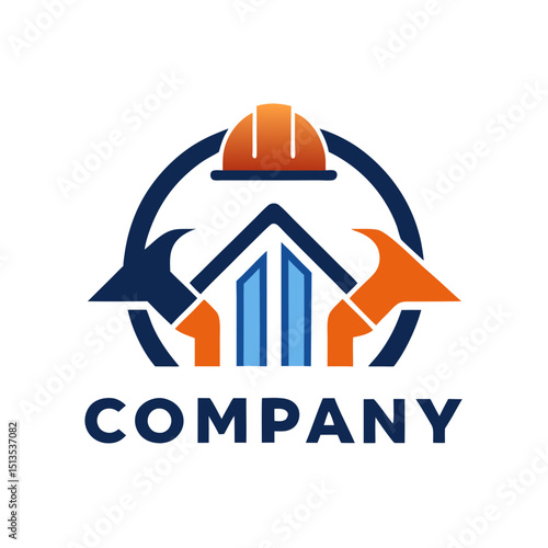 Construction Company Logo Design Vector Illustration Template Graphic
