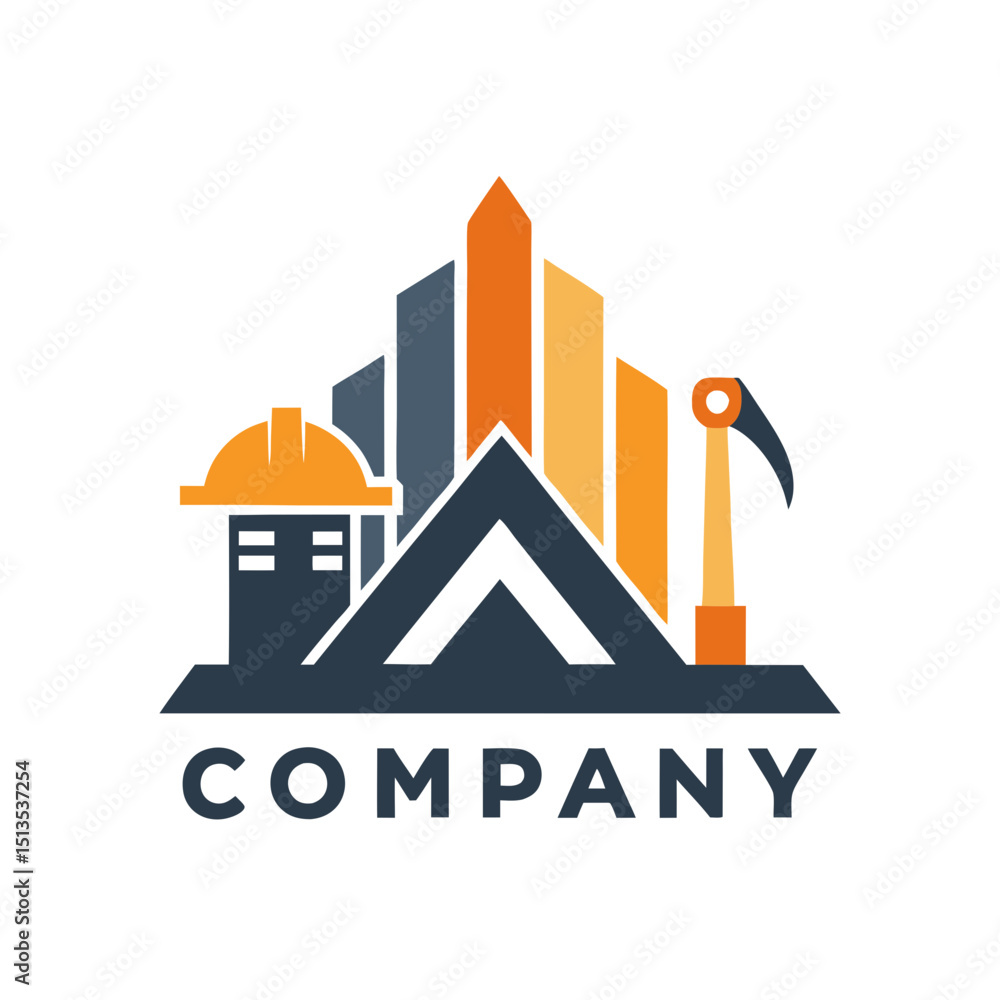 Obraz premium Construction and building company logo design with modern elements