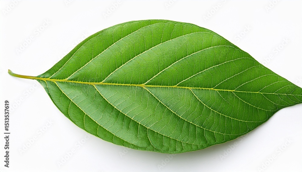 Obraz premium green leaves of white popinac or lead tree isolated on a white background