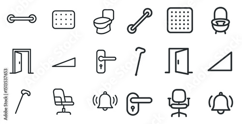 Accessibility line icons set – universal, inclusive, disability symbols