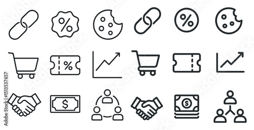 E-commerce and shopping line icons set – outline, linear, retail symbols