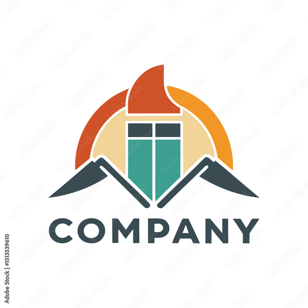 Obraz premium Modern real estate logo design with abstract house symbol