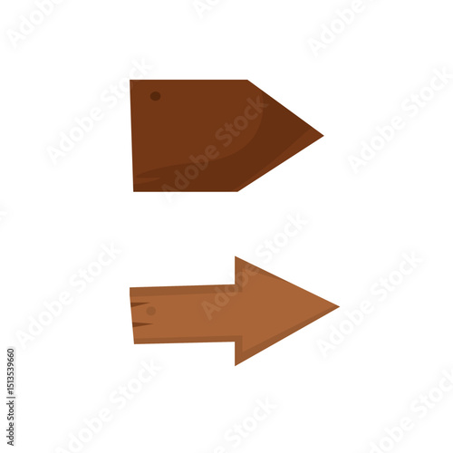 Wallpaper Mural Wooden arrow signs pointing opposite directions, rustic illustration isolated on white. Torontodigital.ca