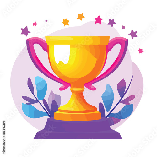 Colorful Winner Design Success Icon Illustration for Professional Projects