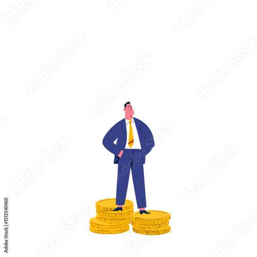 Wealthy Executive Vector Art - Money & Success in Flat Design