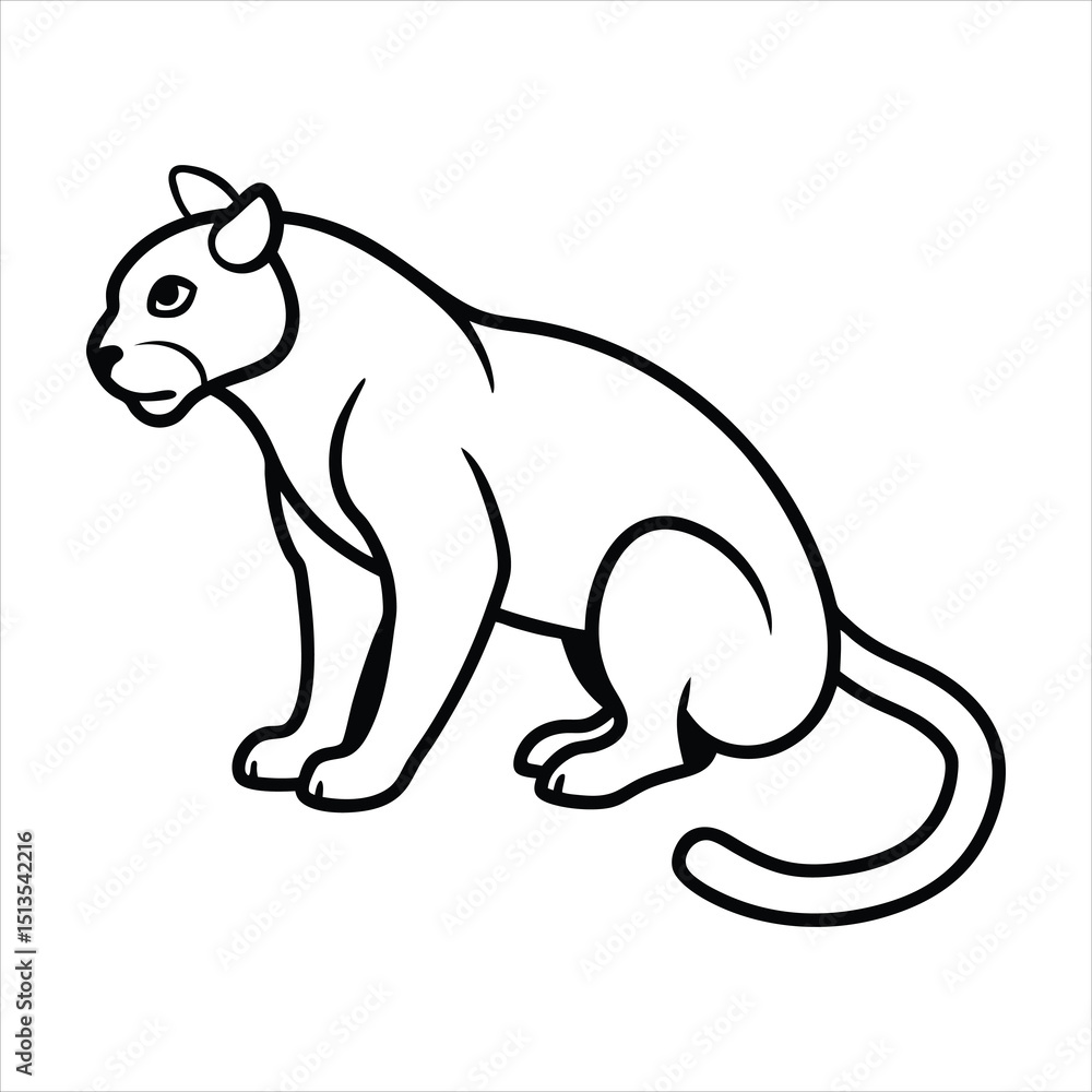 Line art of jaguar crouching. Line art of jaguar crouching.