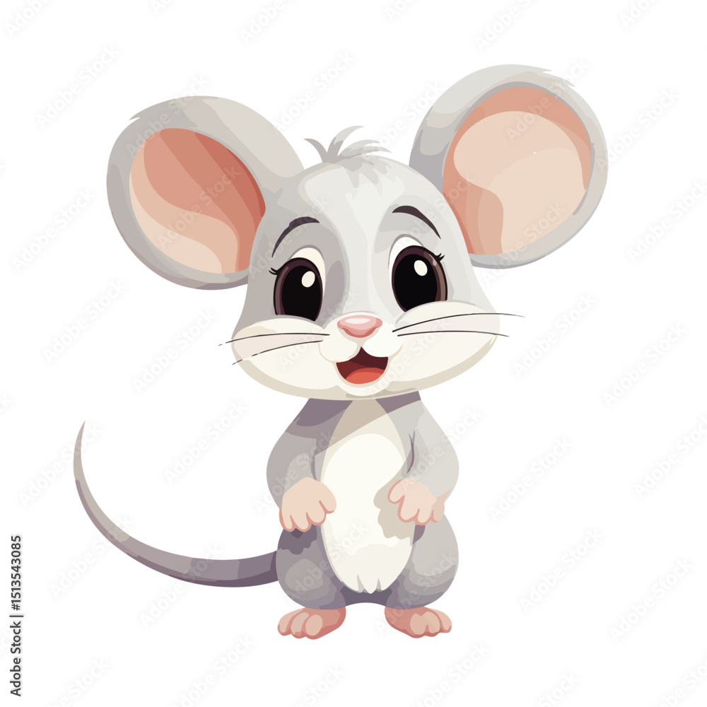Fototapeta premium Adorable Cartoon Mouse Vector Illustration for Various Design Projects