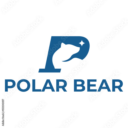 polar bear flat minimalist logo design