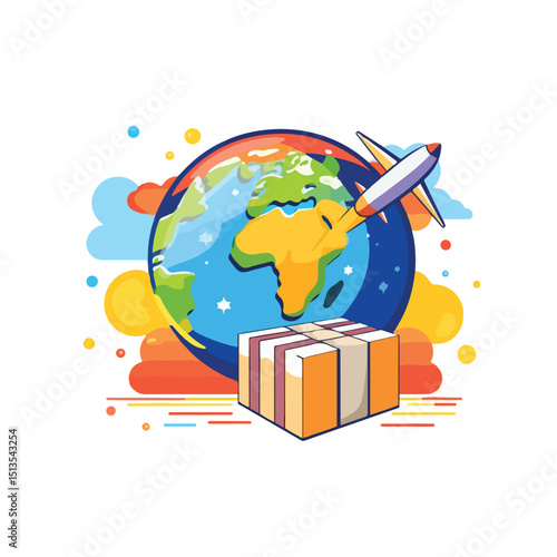 Professional Concept of Delivery and Shipping Packaging with Parcel Icons