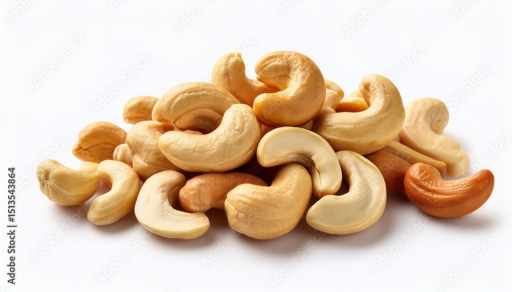 cashew nuts on white background cashew nuts on white background