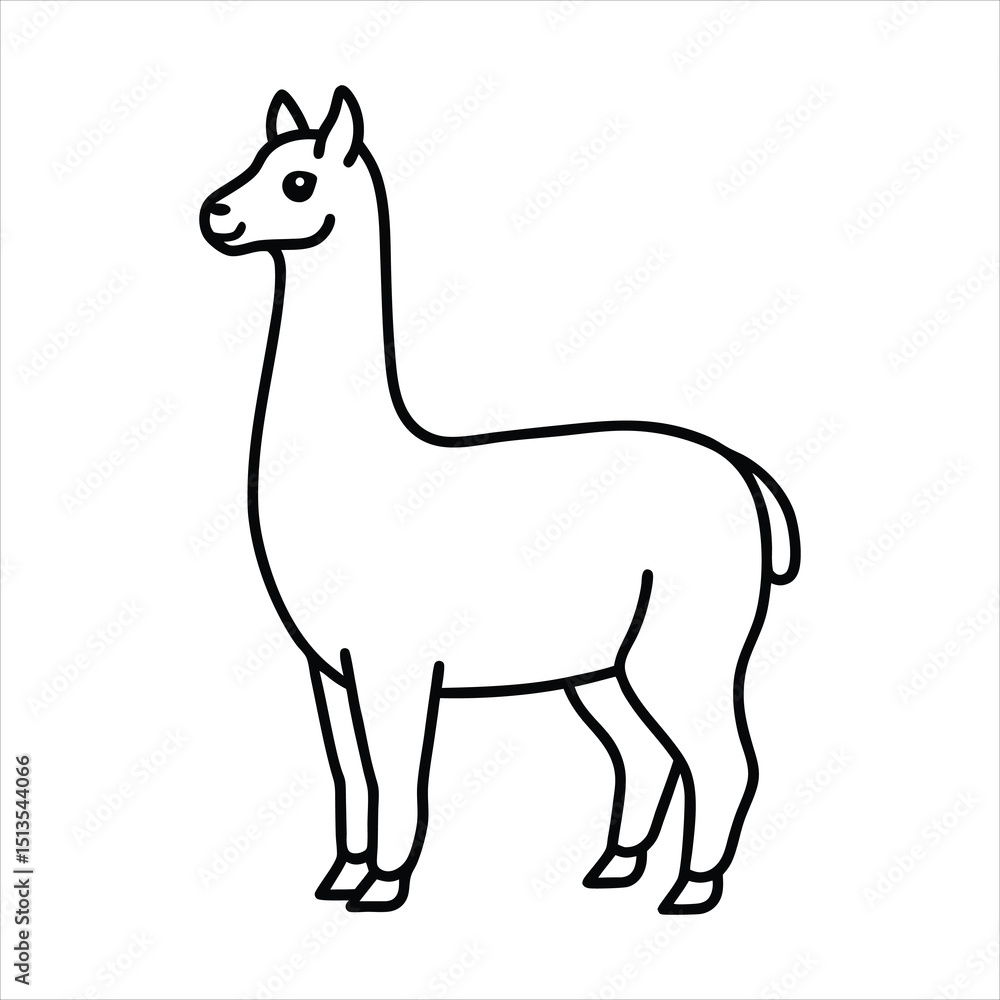 Fototapeta premium Line art of llama.