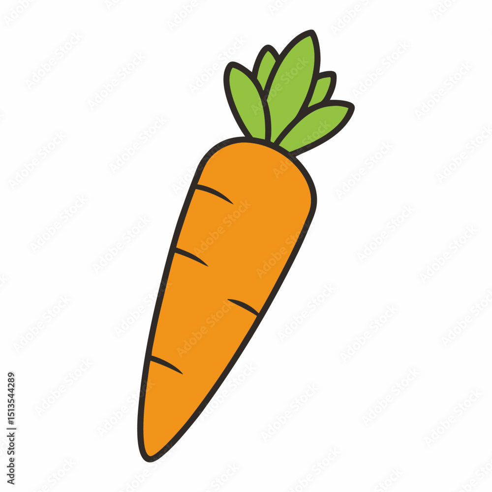 Single carrot illustration design isolated on white background Single carrot illustration design isolated on white background