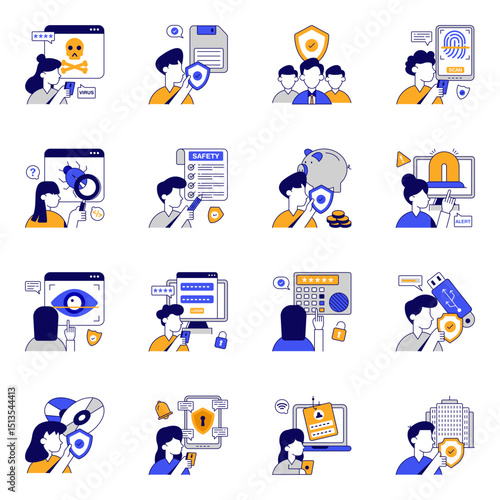 Set of Protection Flat Icons