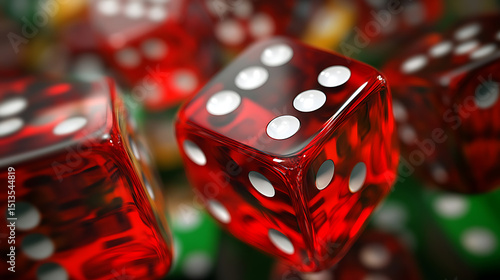 red dice on a white background