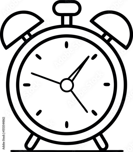 Ringing Alarm Clock with Whimsical Design Elements and Bold Colors