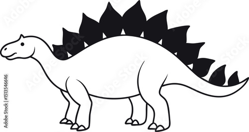 Stegosaurus Vector Illustration Design