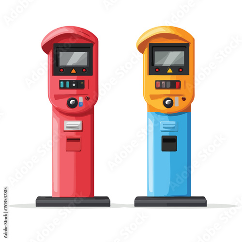 Professional Parking Meters Icon Vector Illustration Isolated on White Background
