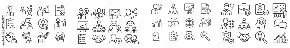 Modern business icons representing teamwork, communication, and growth in a corporate environment designed for digital contexts Modern business icons representing teamwork, communication, and growth in a corporate environment designed for digital contexts