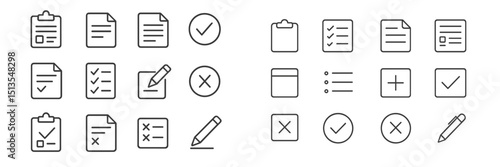 Icons representing various tasks and checklists arranged in a grid for planning and organization purposes