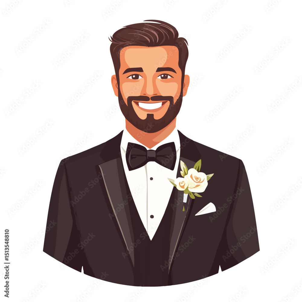 Professional Portrait of a Happy Groom in Elegant Wedding Suit for Wedding Photography Inspiration Professional Portrait of a Happy Groom in Elegant Wedding Suit for Wedding Photography Inspiration