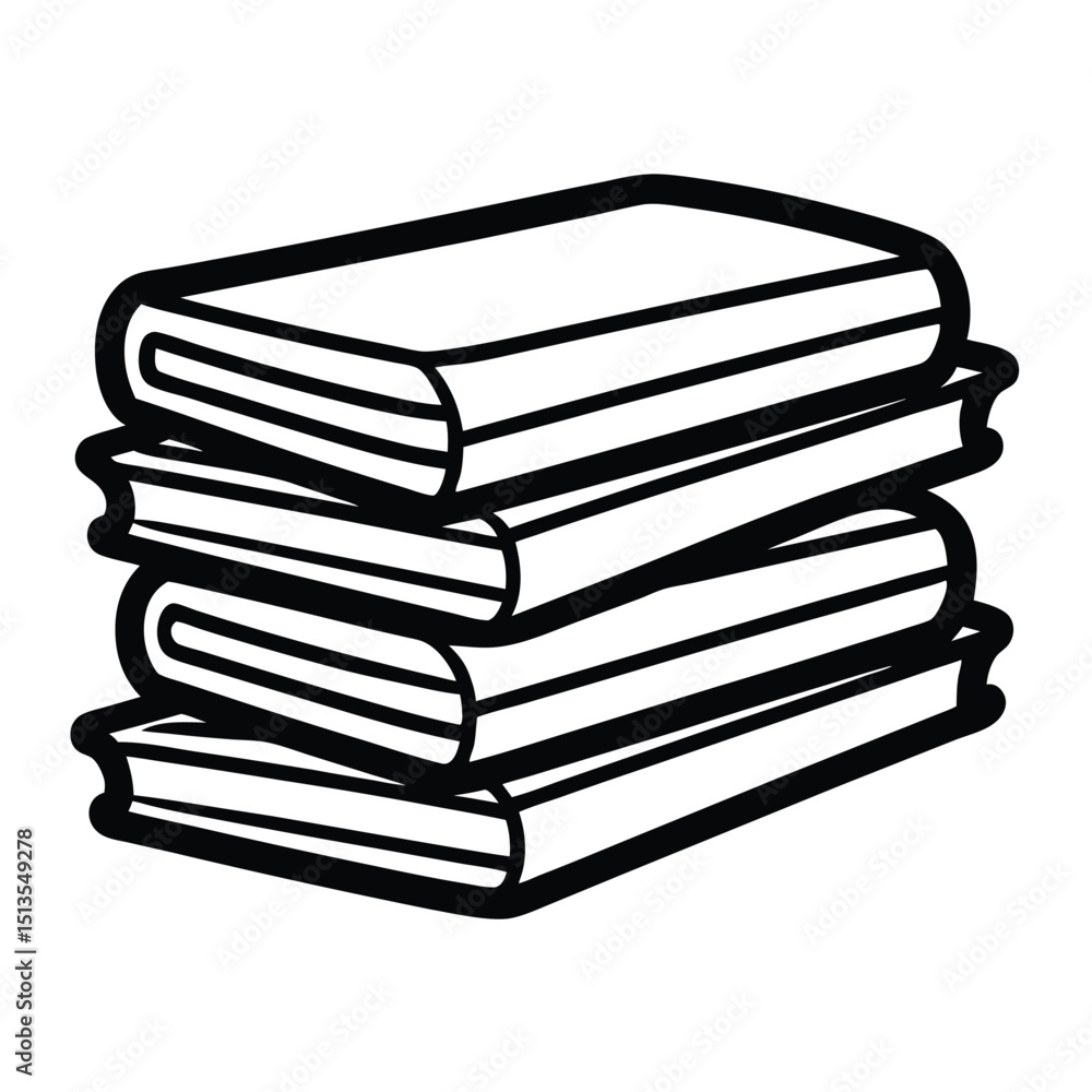 Stack of books silhouette icon isolated on white background Stack of books silhouette icon isolated on white background