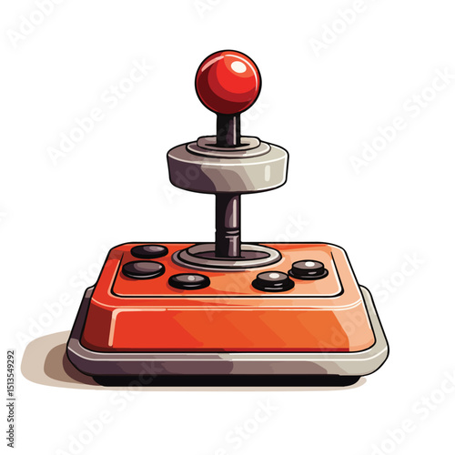 Vintage Video Game Joystick Vector Illustration for Classic Gaming Enthusiasts