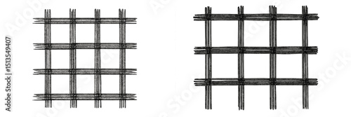 Black wire mesh grids displayed side by side showcasing different designs and textures for various applications